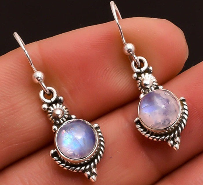 Moonstone Boho Earrings 925 Sterling Silver Jewelry Drop Earring For Women