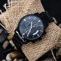 Black Stailnless Steel Cronograph Watch Personalized With Custom Engraving