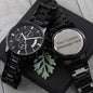 Black Stailnless Steel Cronograph Watch Personalized With Custom Engraving