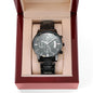 Black Stailnless Steel Cronograph Watch Personalized With Custom Engraving