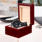 Black Stailnless Steel Cronograph Watch Personalized With Custom Engraving