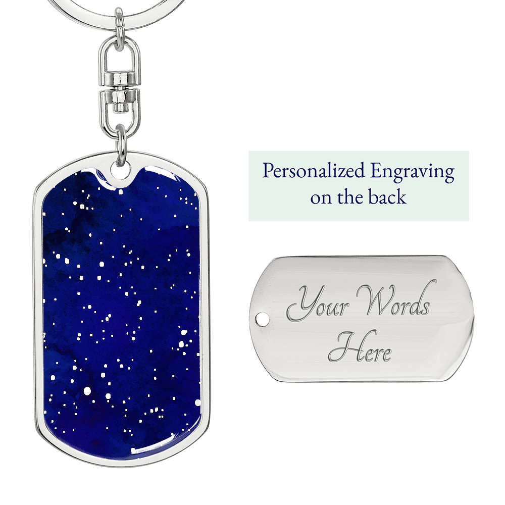Personalized Star map Dog Tag Keychain Optional Engraving