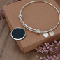 Personalized Night Sky Star Map Bracelet, Special Date Gift, Celestial Jewelry Silver Bangle For Women