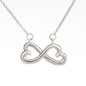 Necklace for Mom Personalized Gift. Infinity Hearts White Gold Or Yellow Gold Finish