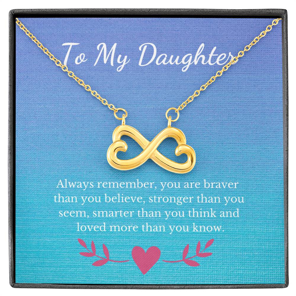 Infinity Necklace For Your Daughter 14k White Gold or 18k Yellow Gold Finish