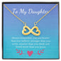 Infinity Necklace For Your Daughter 14k White Gold or 18k Yellow Gold Finish
