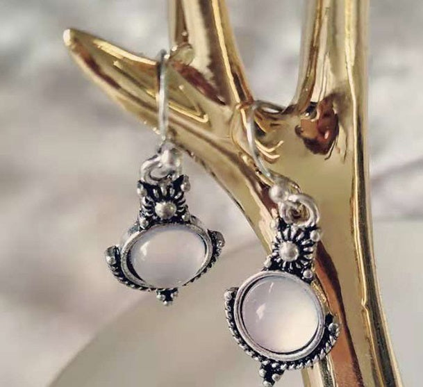 Moonstone Boho Earrings 925 Sterling Silver Jewelry Drop Earring For Women
