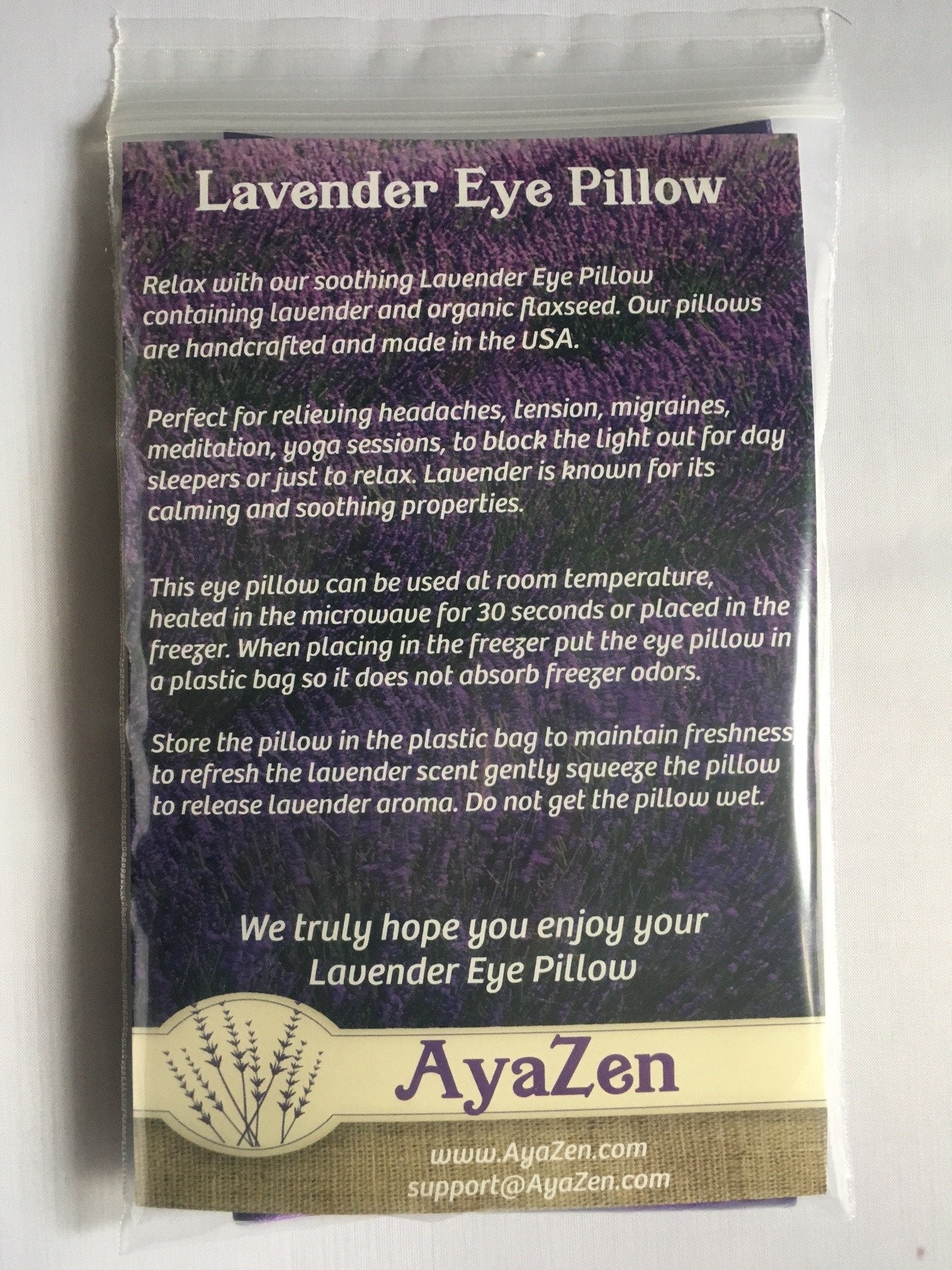 AyaZen Lavender Eye Pillows Set Of Two