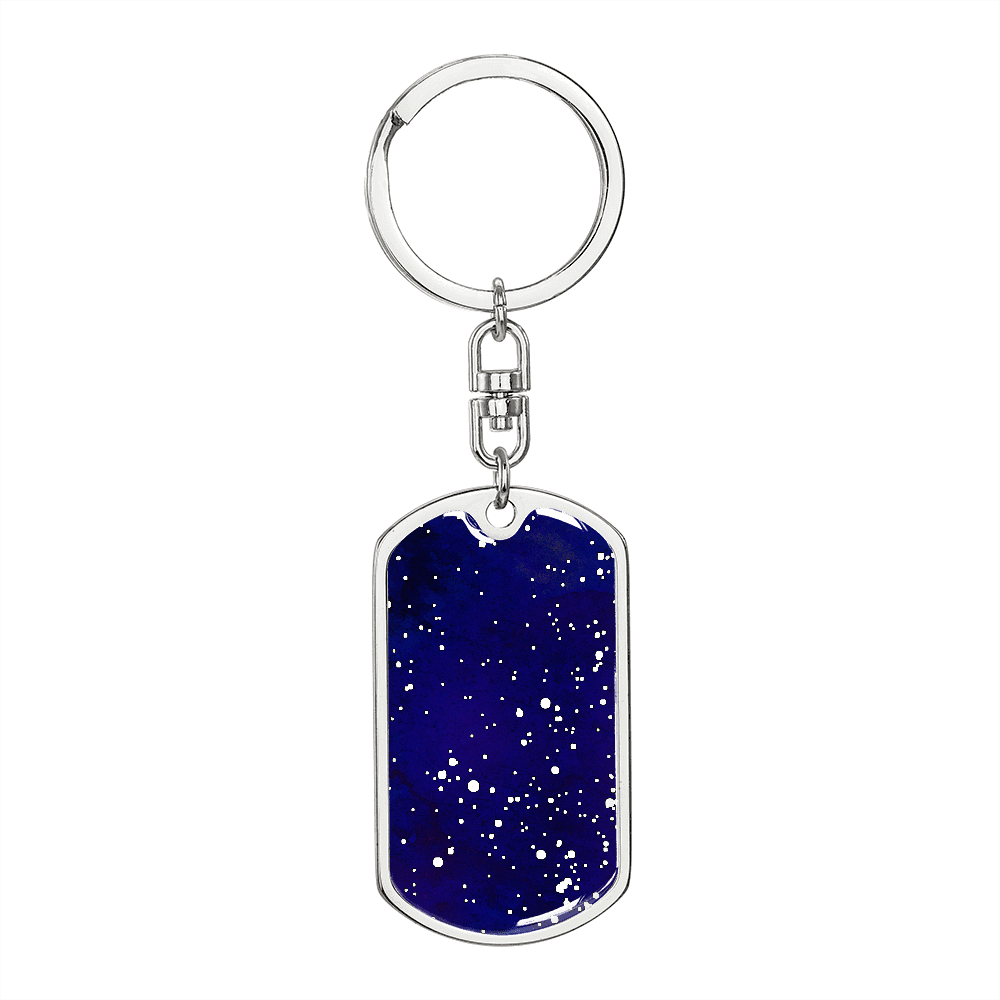 Personalized Star Map Dog Tag Keychain Optional Engraving